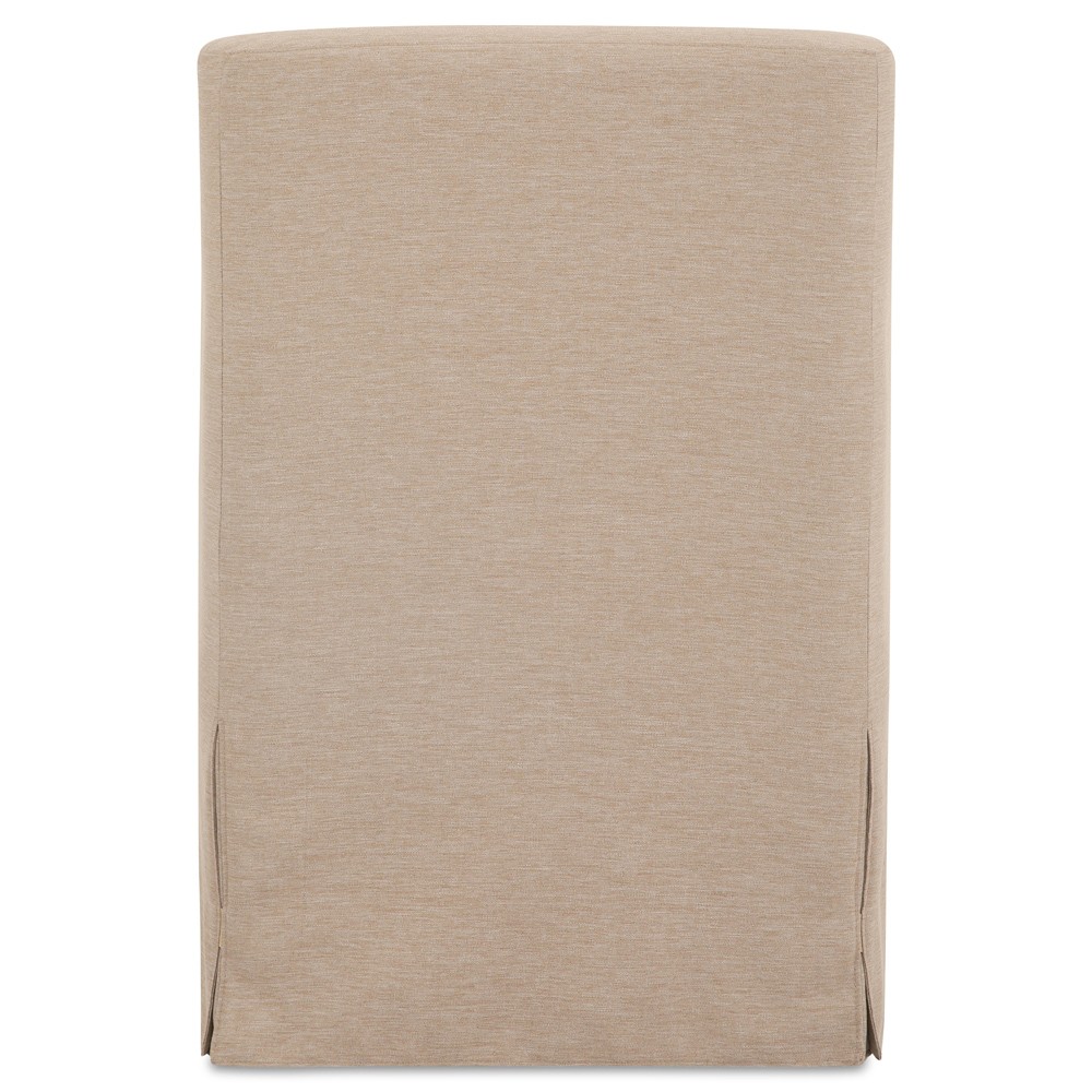 Elaine Modern Classic Light Brown Slipcovered Outdoor Dining Arm Chair|