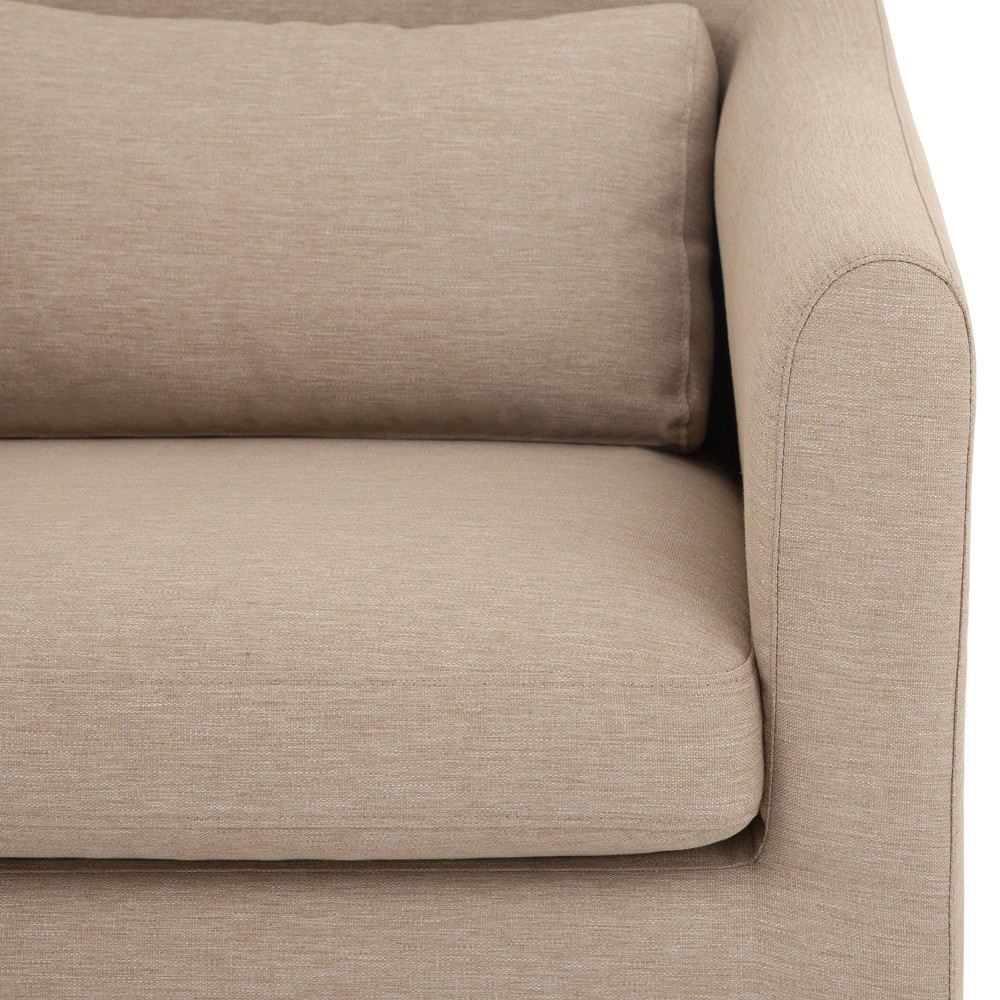 Elaine Modern Classic Light Brown Slipcovered Outdoor Dining Arm Chair|