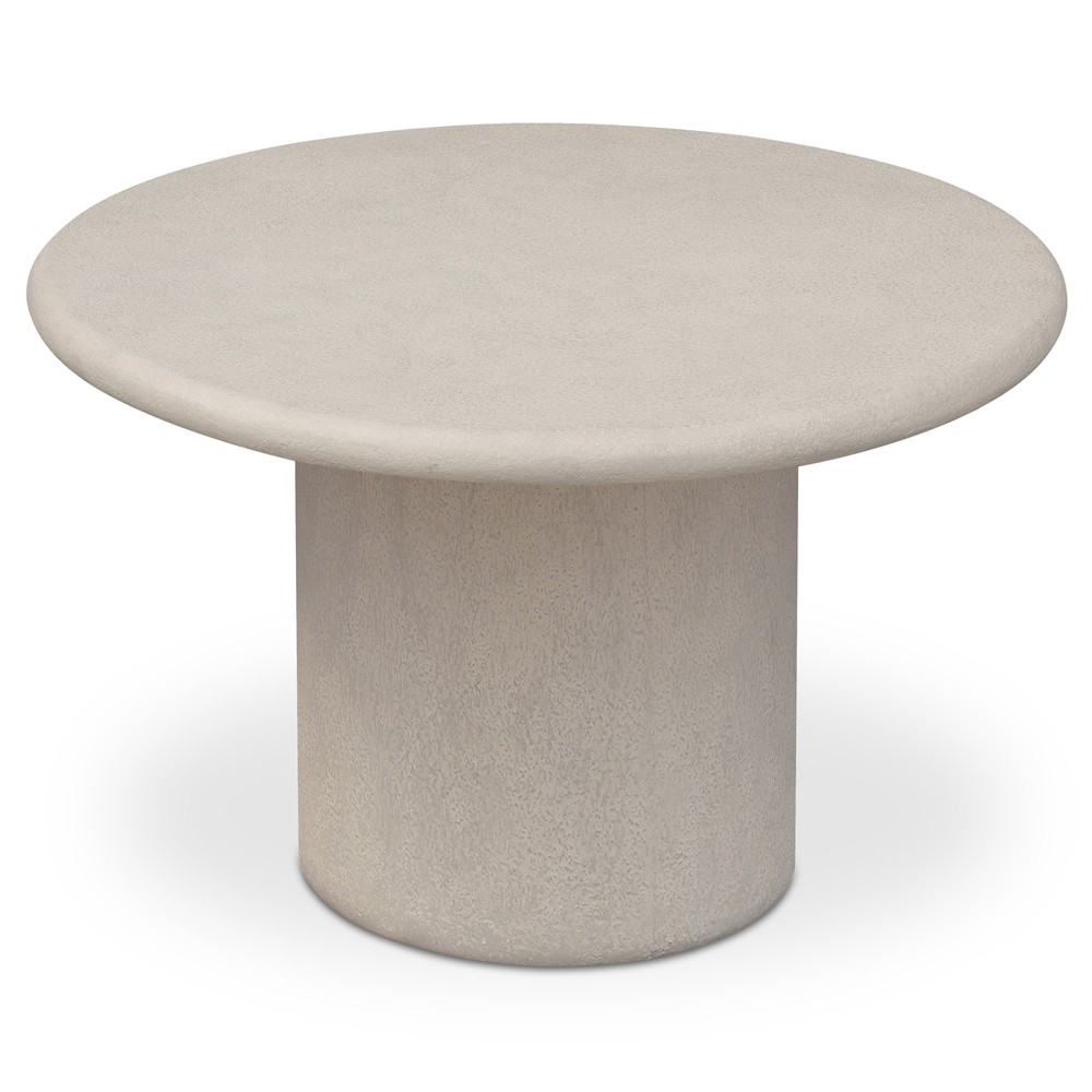 Zavier Modern Classic Cream Concrete Oval Outdoor Dining Table - 78"|