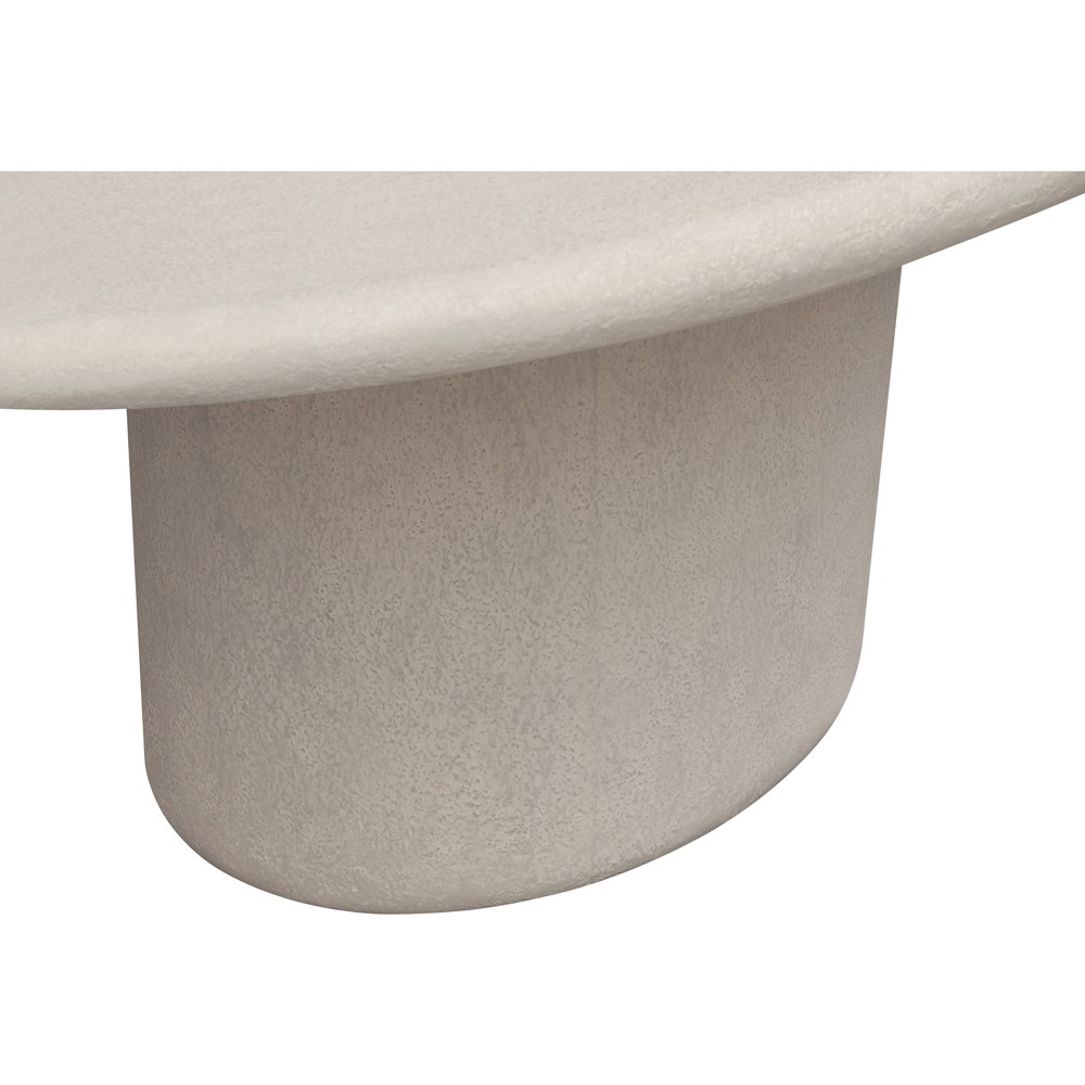 Zavier Modern Classic Cream Concrete Oval Outdoor Dining Table - 78"|