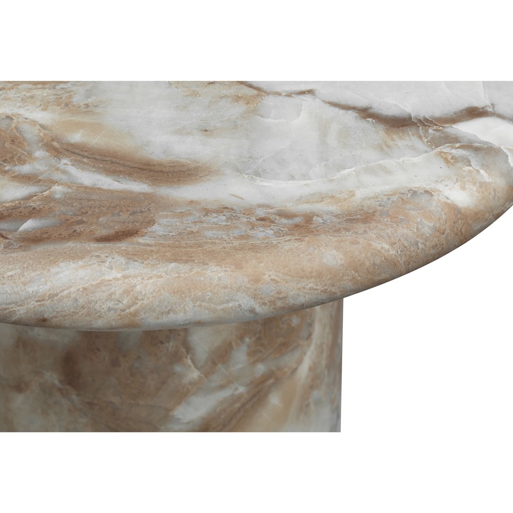 Zavier Modern Classic Brown Concrete Round Outdoor Side Table|