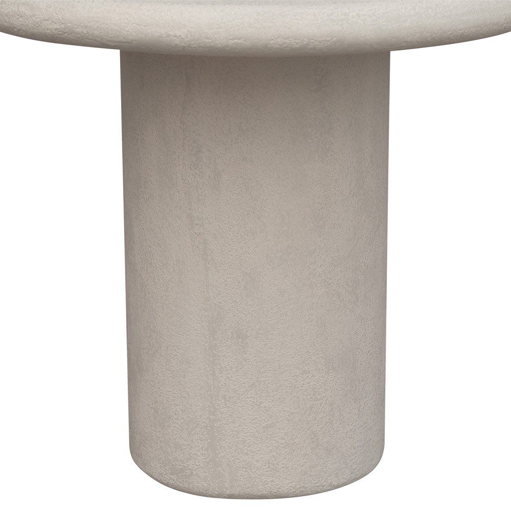 Zavier Modern Classic Cream Concrete Round Outdoor Side Table|