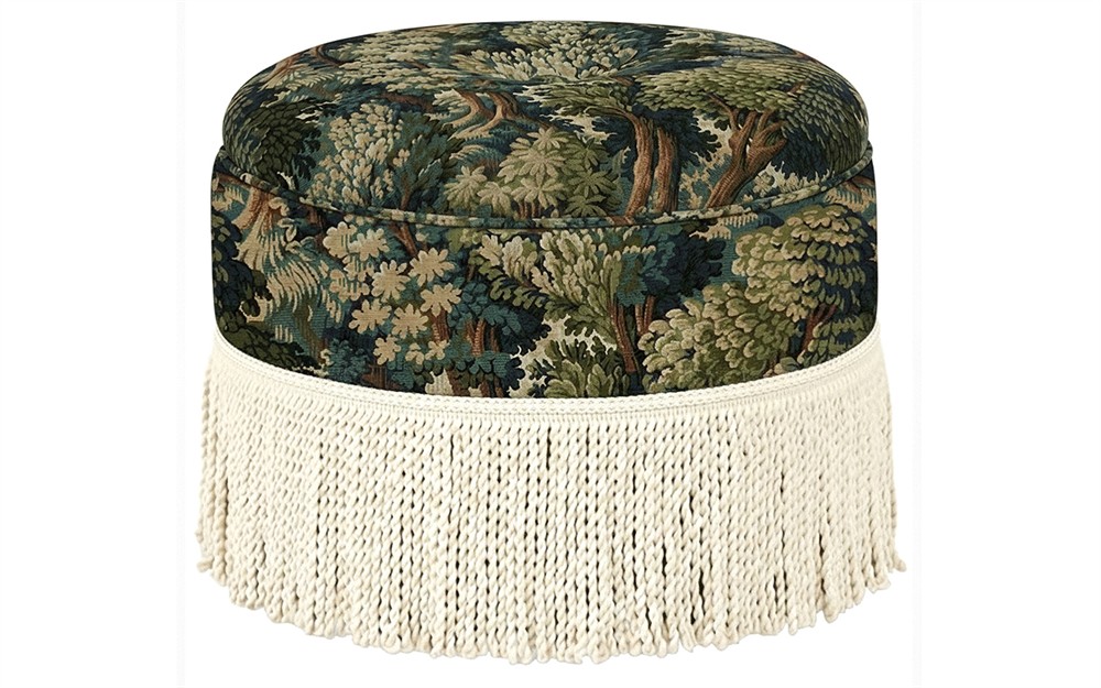 Anslie Tapestry Forest Weave Ottoman|