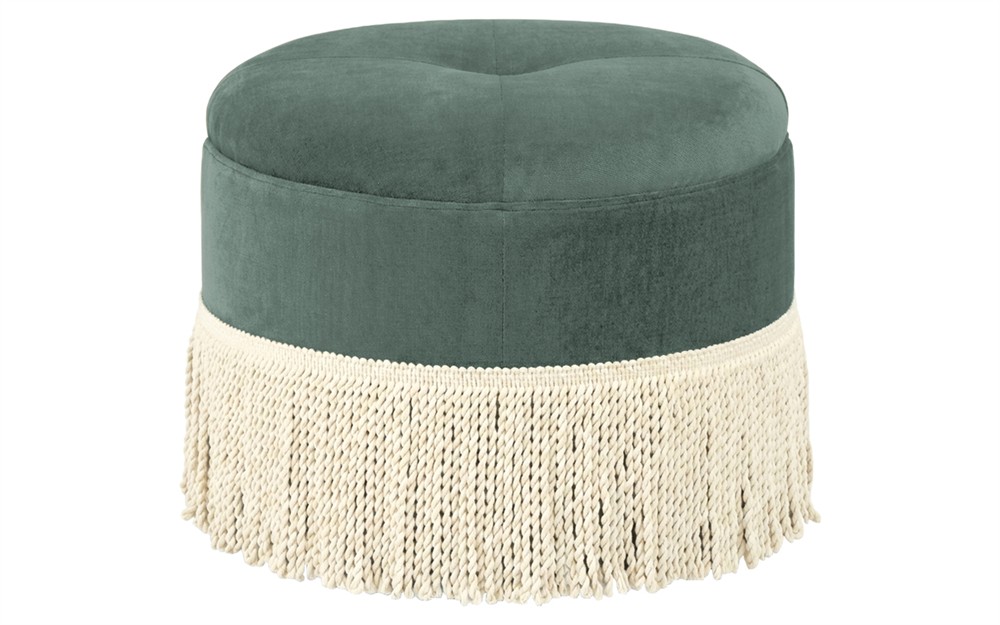 Anslie Stone Pine Performance Velvet  Ottoman|