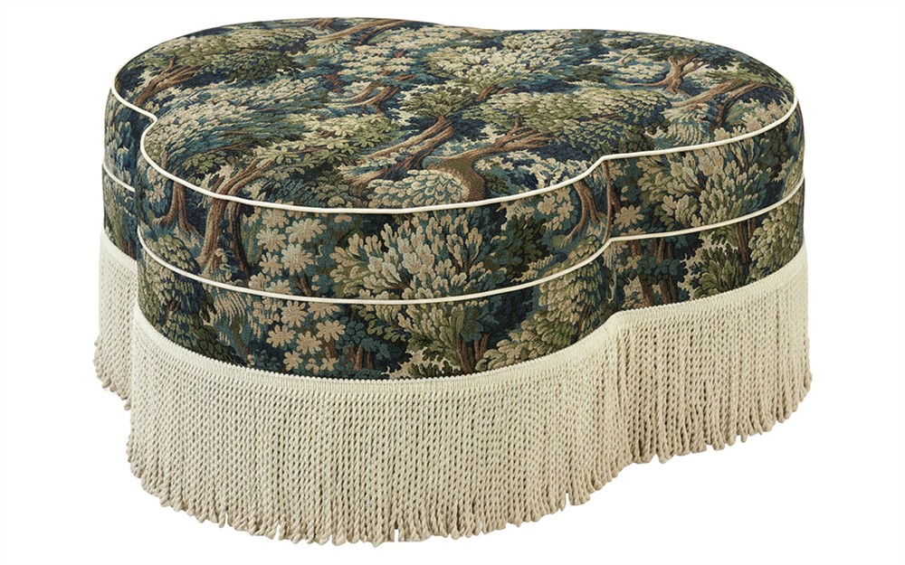 Carlyn Tapestry Forest Weave Ottoman|