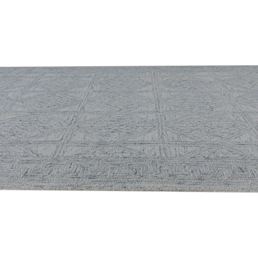 Lewi Updated Traditional Light Blue Wool Diamond Patterned Rug - 5'x8'|