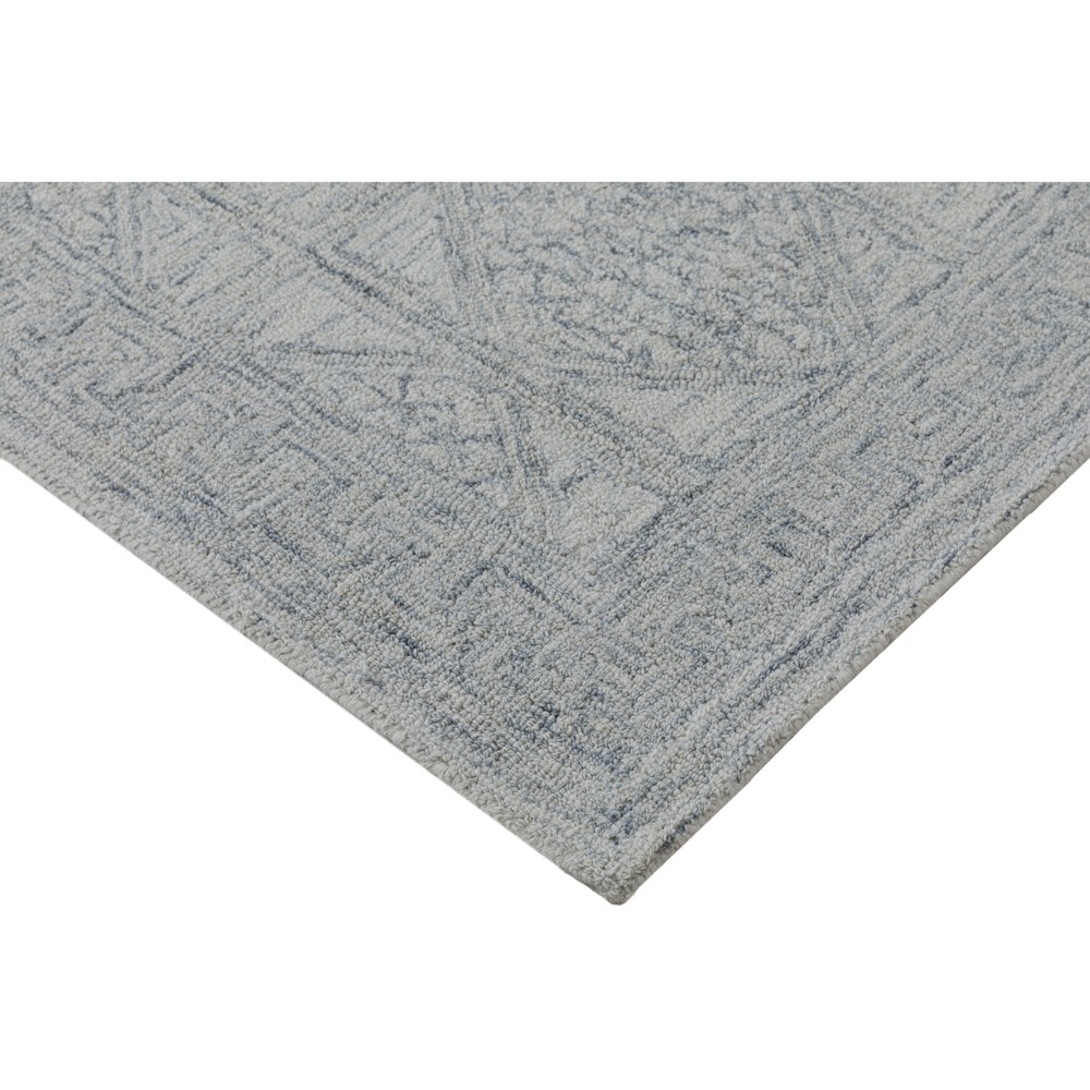 Lewi Updated Traditional Light Blue Wool Diamond Patterned Rug - 5'x8'|