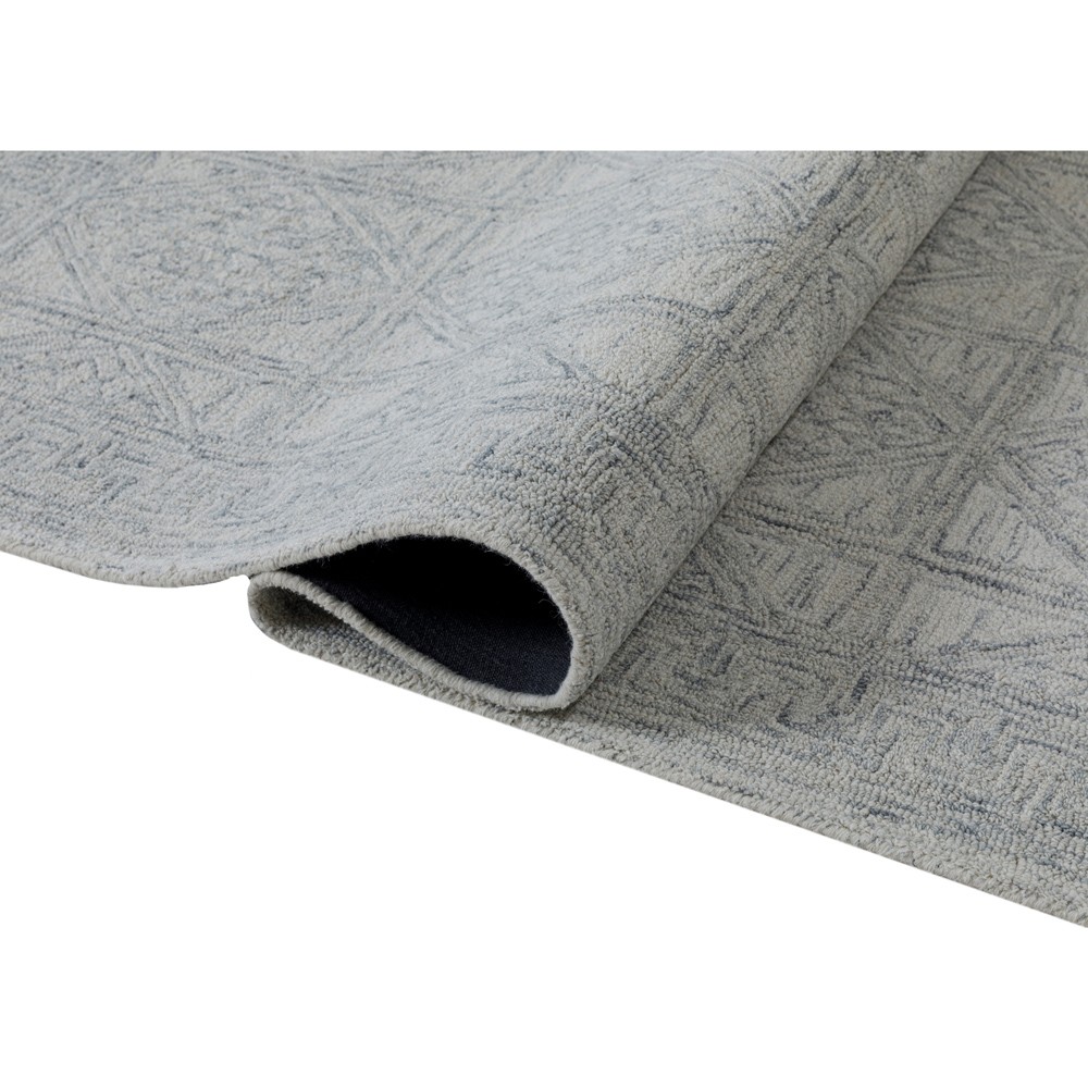 Lewi Updated Traditional Light Blue Wool Diamond Patterned Rug - 5'x8'|