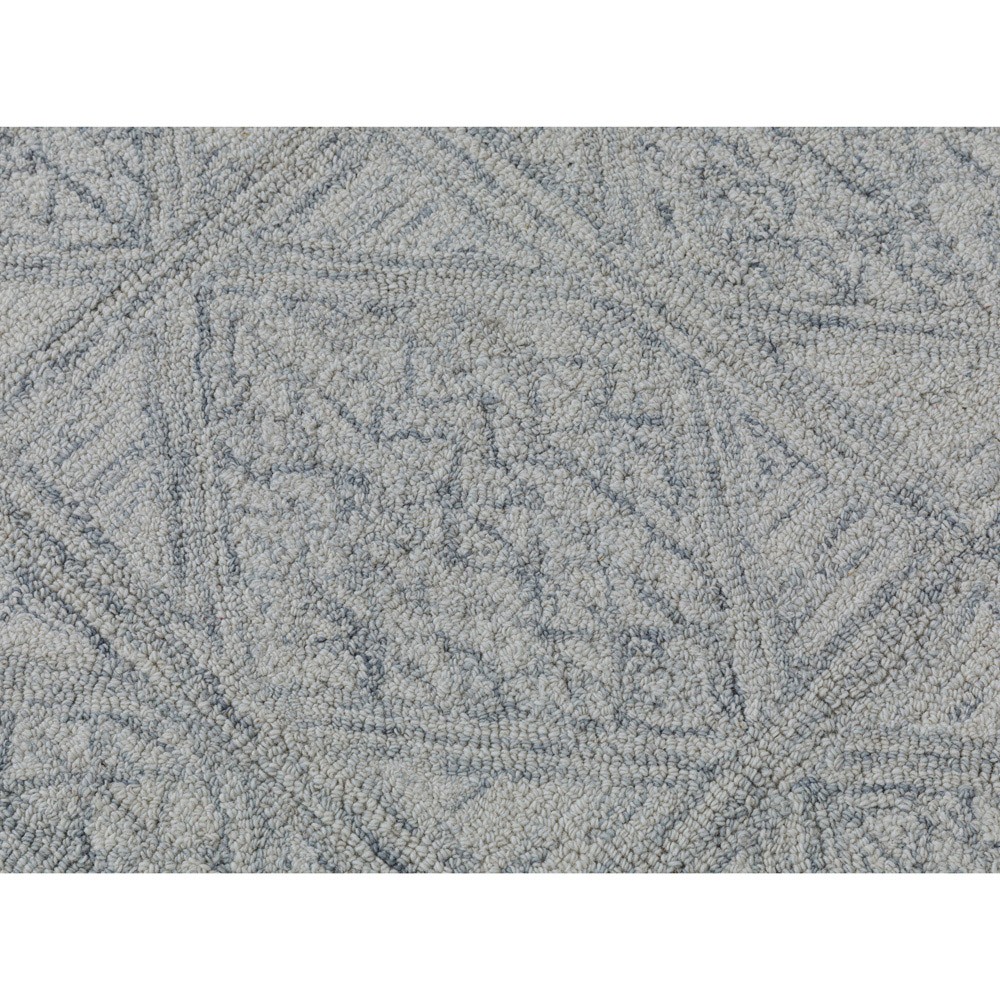 Lewi Updated Traditional Light Blue Wool Diamond Patterned Rug - 5'x8'|