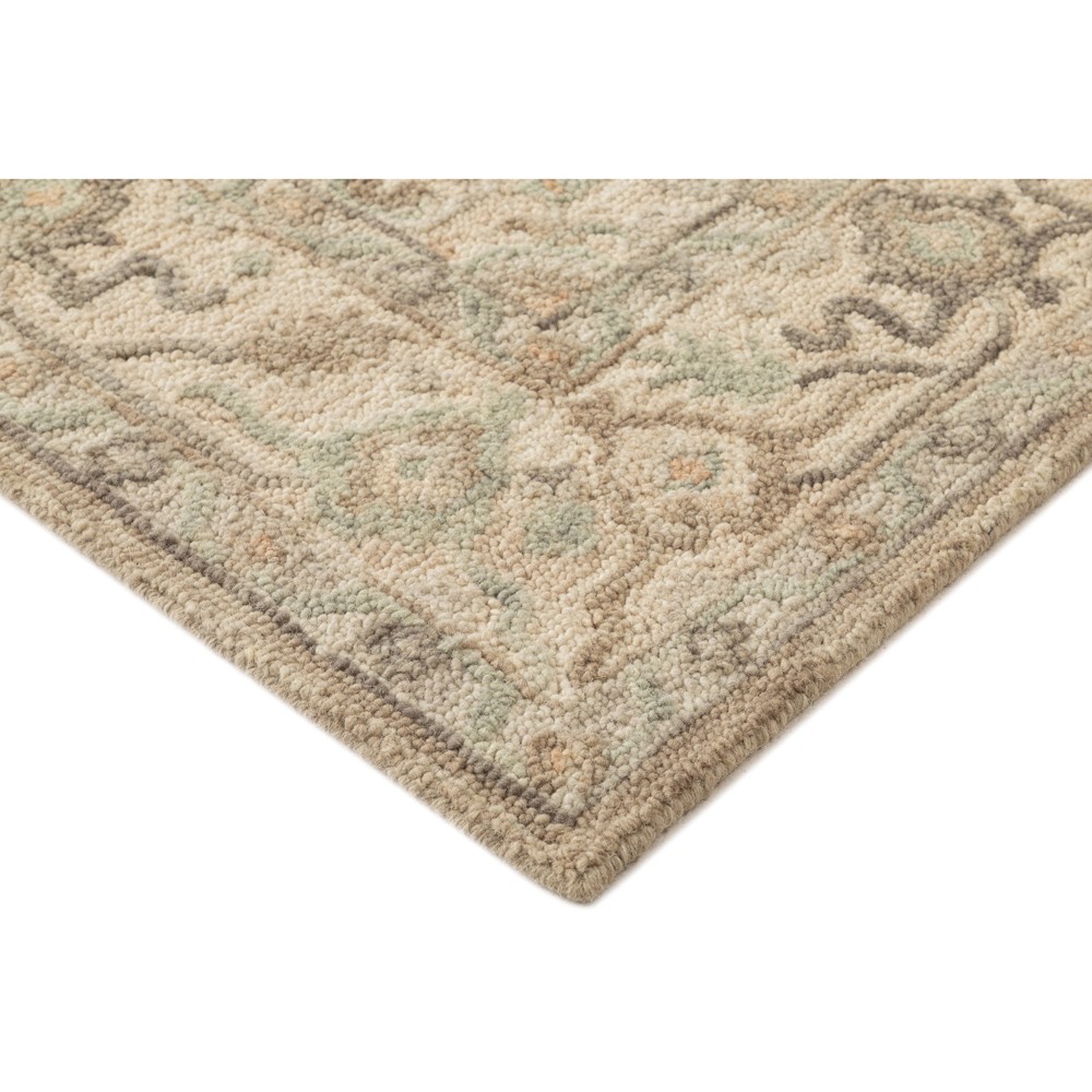 Martis Updated Traditional Beige Wool Oushak Patterned Rug - 5'x8'|