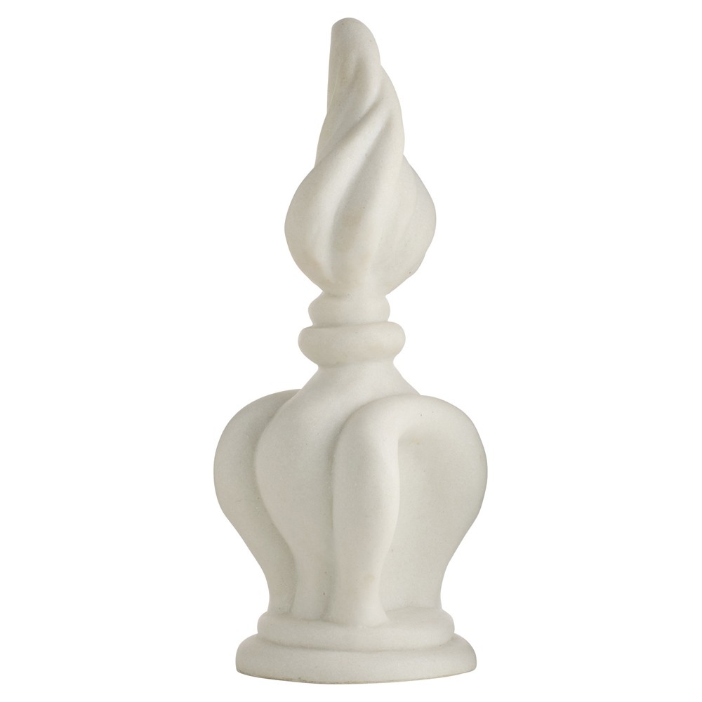Marilyn French Country White Ricestone Flame Finial Sculpture|