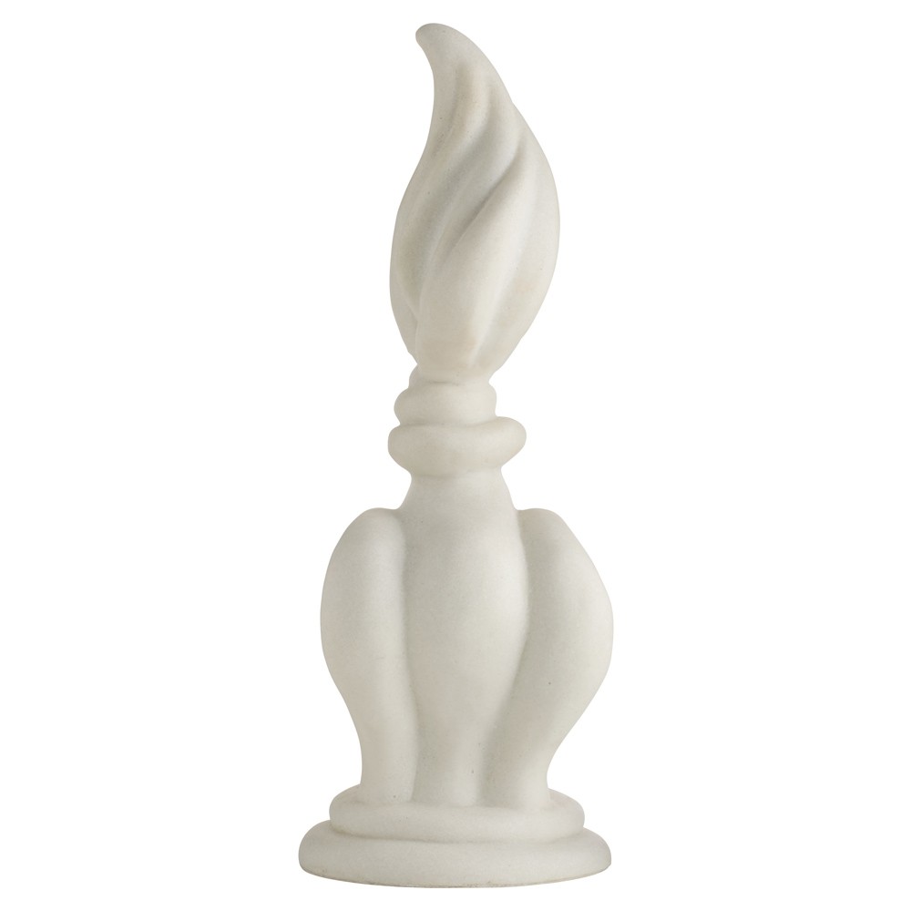 Marilyn French Country White Ricestone Flame Finial Sculpture|