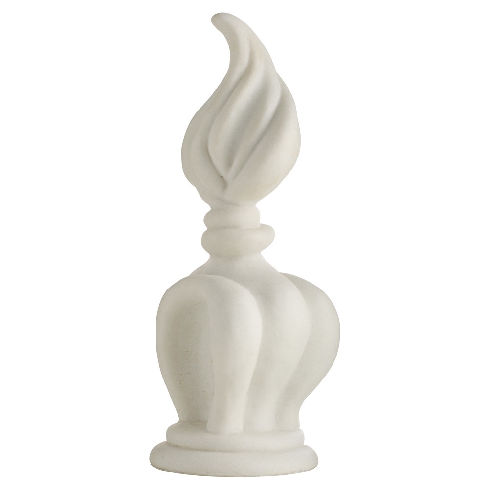 Marilyn French Country White Ricestone Flame Finial Sculpture|