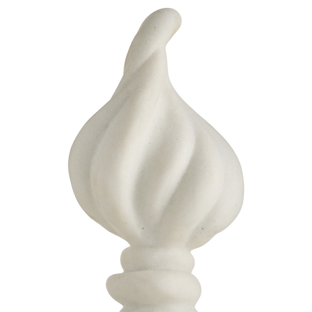 Marilyn French Country White Ricestone Flame Finial Sculpture|