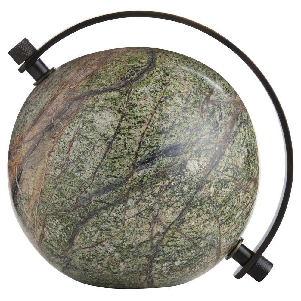 Milo Modern Green Jungle Marble Globe Sculpture|