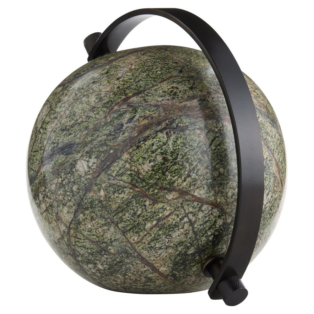 Milo Modern Green Jungle Marble Globe Sculpture|