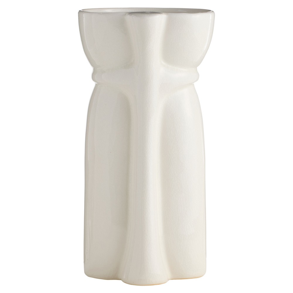 Maud Modern Classic White Ceramic Decorative Vase - Set of 2|