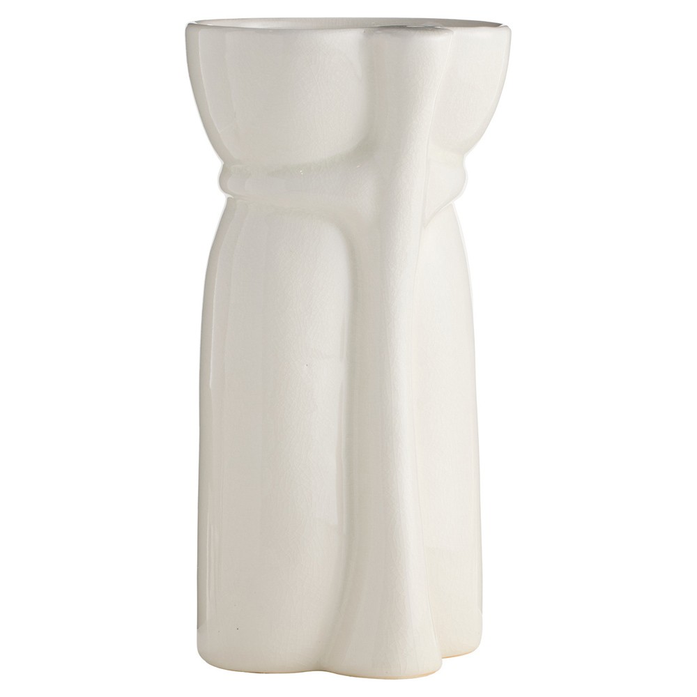 Maud Modern Classic White Ceramic Decorative Vase - Set of 2|