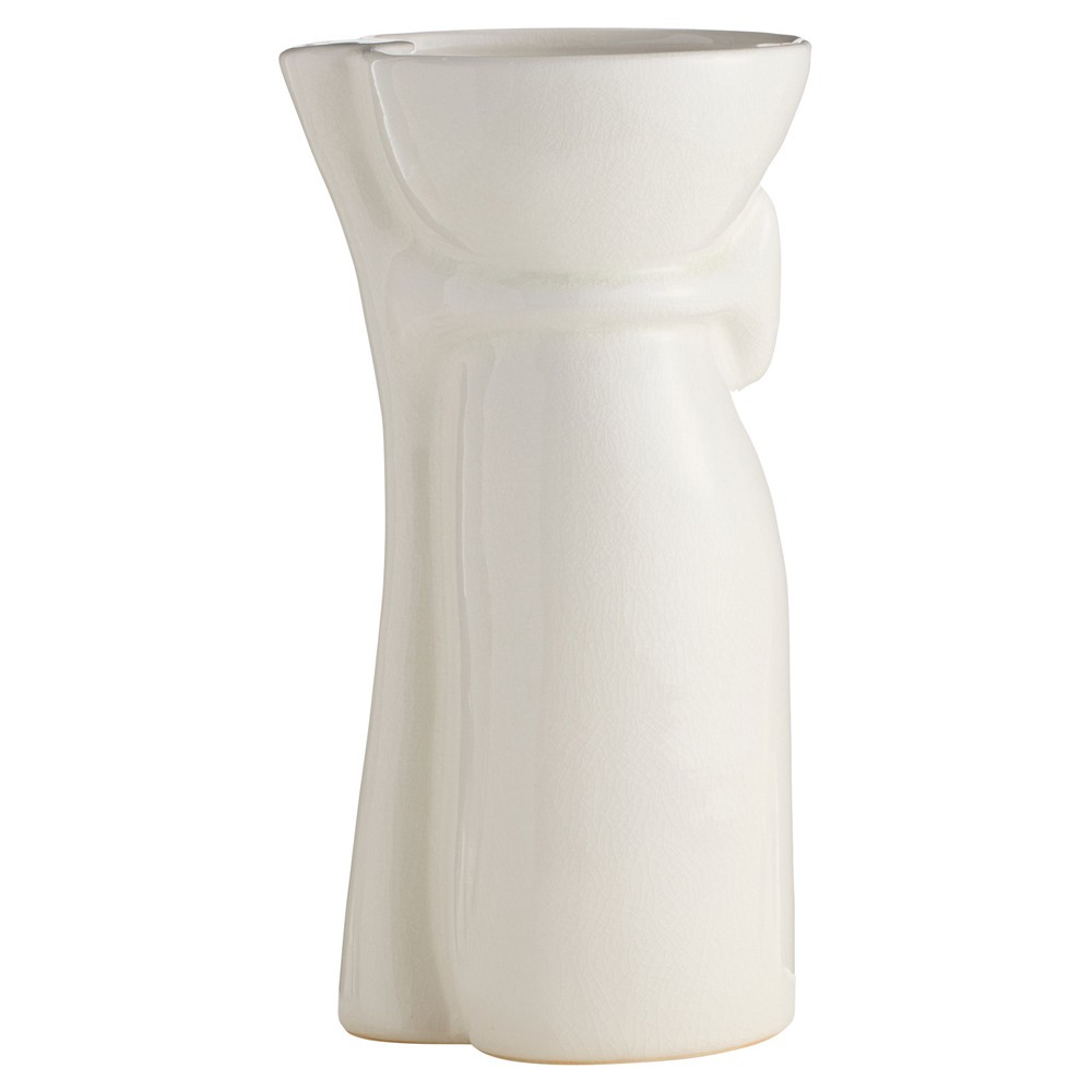 Maud Modern Classic White Ceramic Decorative Vase - Set of 2|