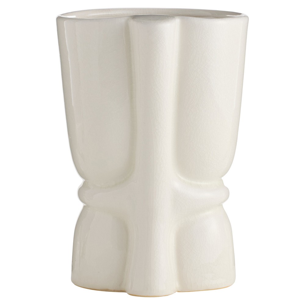 Maud Modern Classic White Ceramic Decorative Vase - Set of 2|