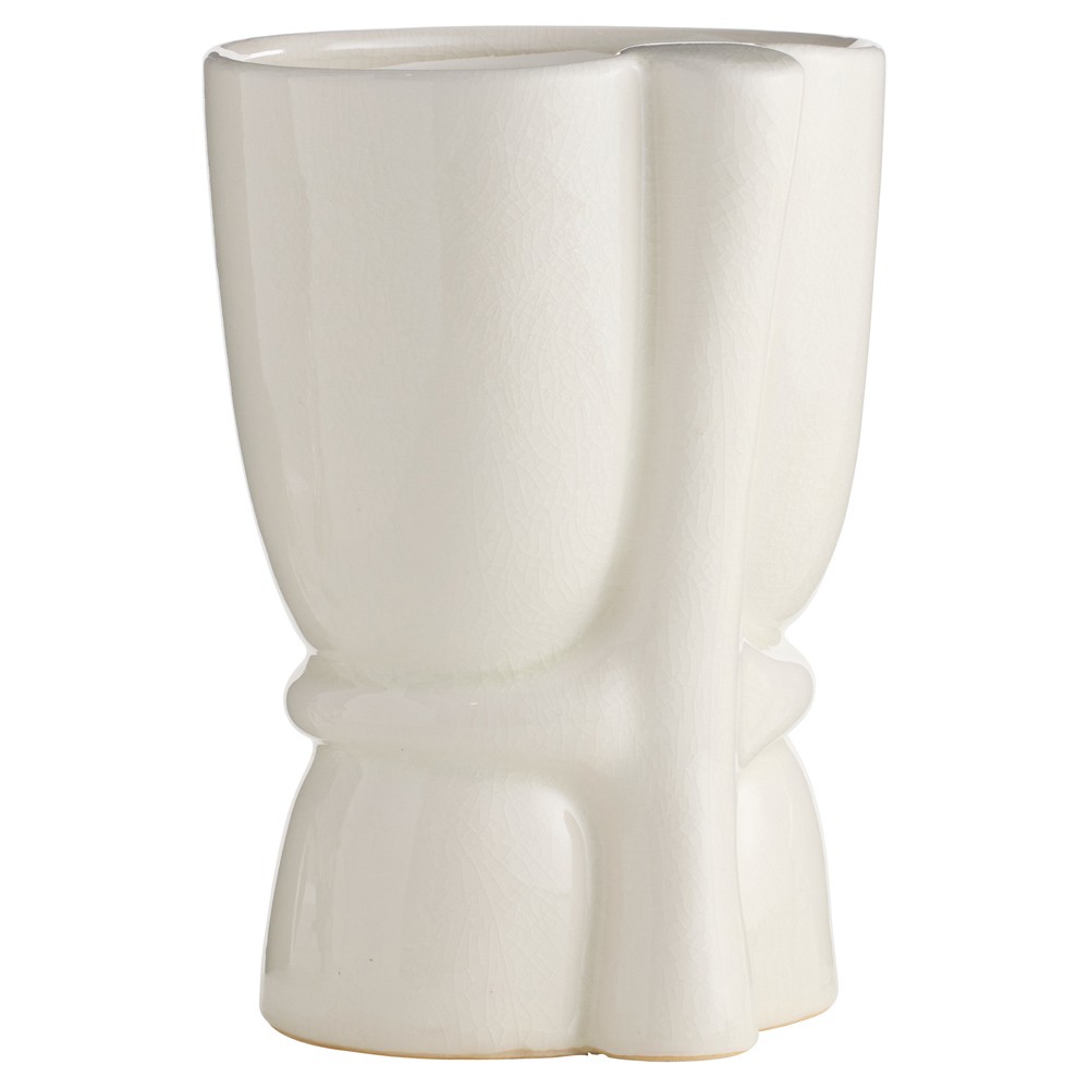 Maud Modern Classic White Ceramic Decorative Vase - Set of 2|