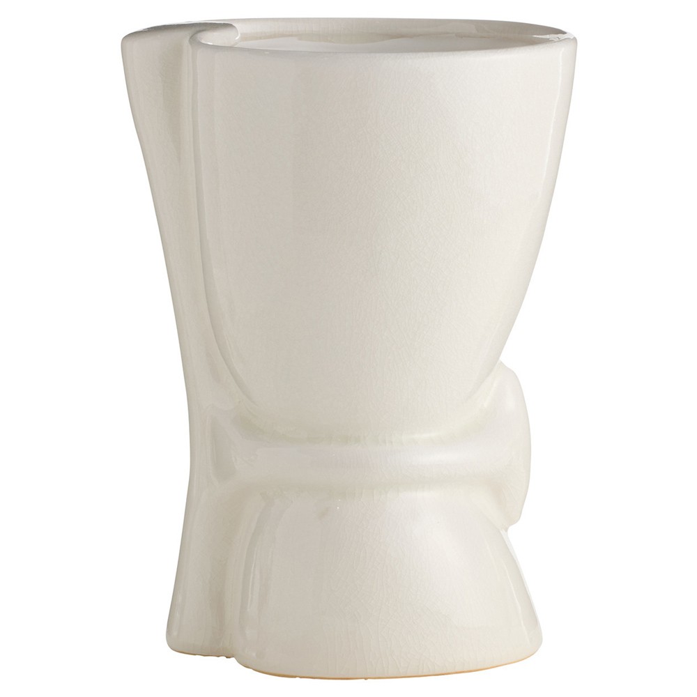 Maud Modern Classic White Ceramic Decorative Vase - Set of 2|