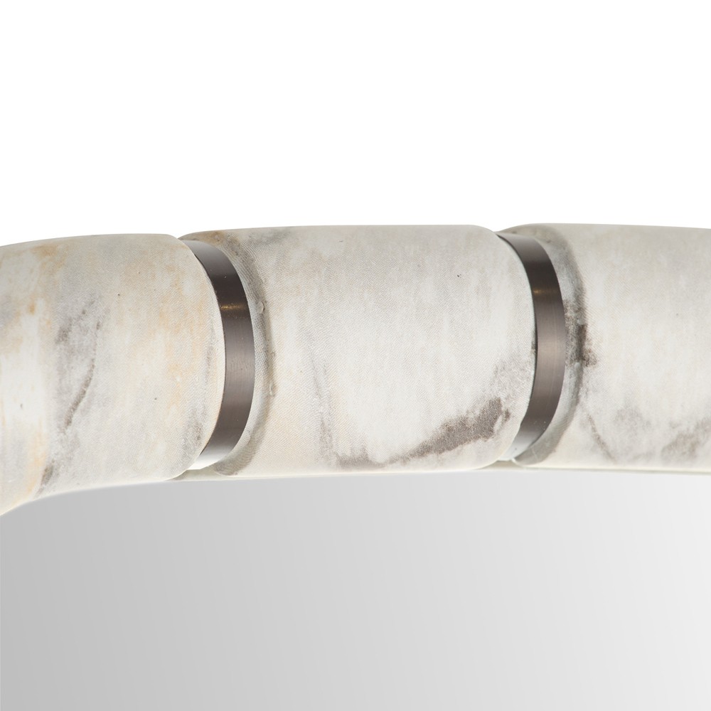 Trevino Modern Grey Marbled Resin Rectangular Wall Mirror|