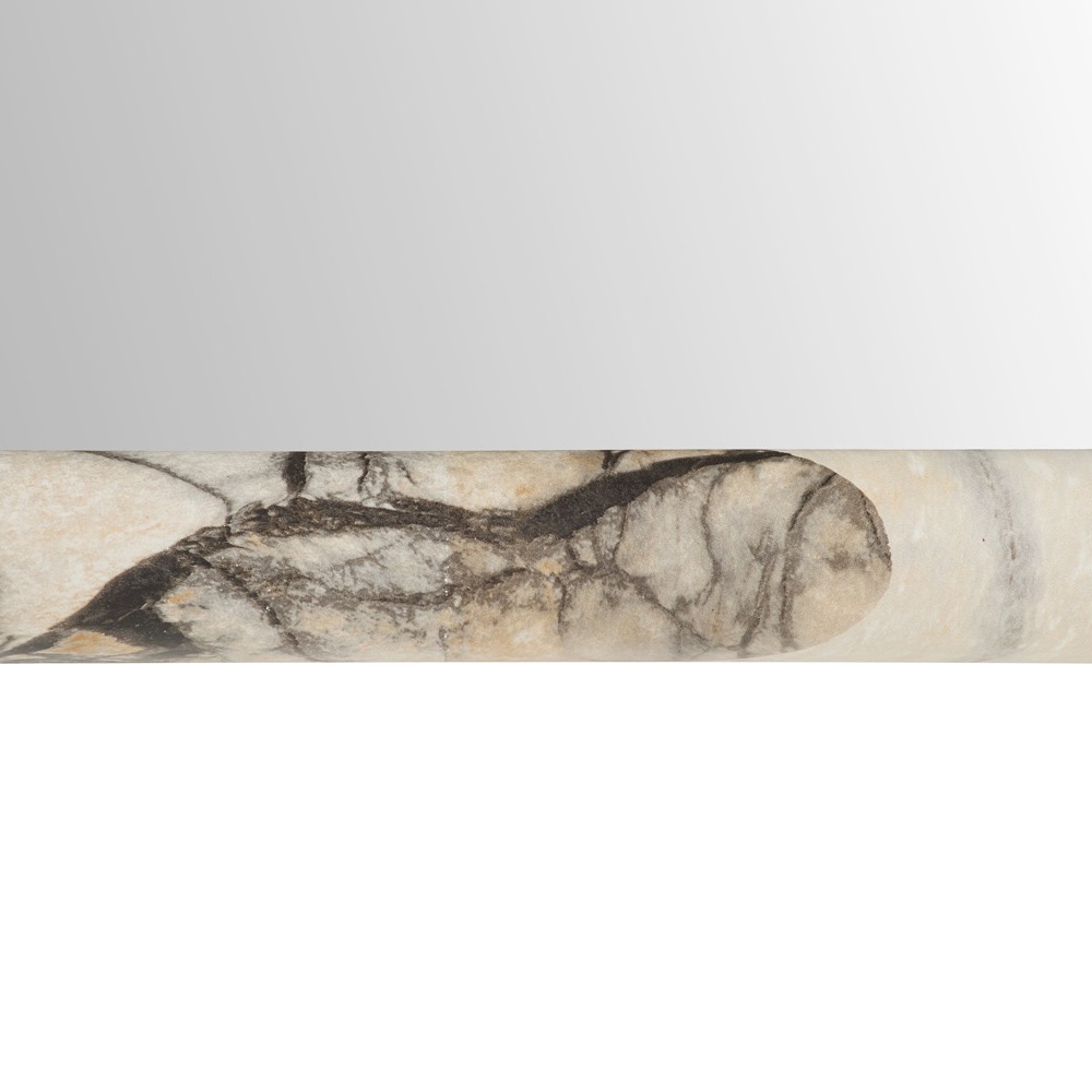 Trevino Modern Grey Marbled Resin Rectangular Wall Mirror|