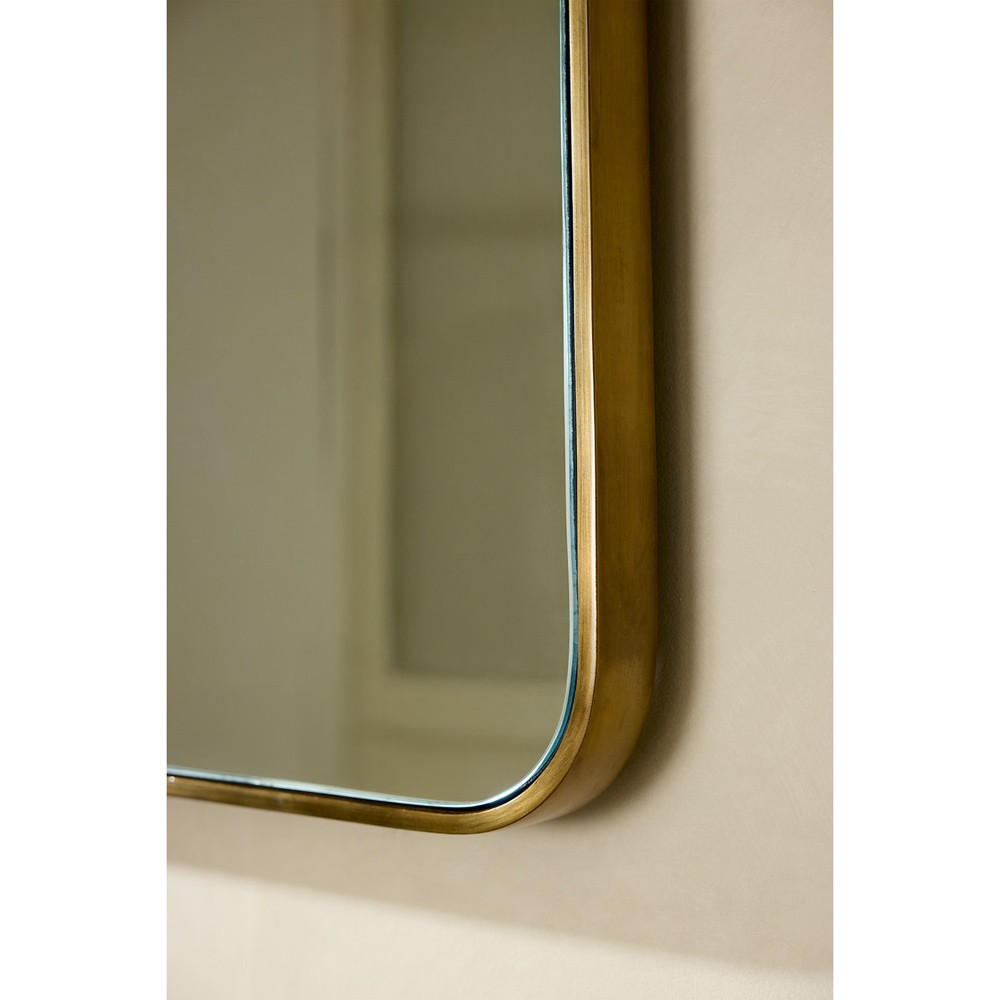 Lennox Modern Classic Antique Brass Suspended Wall Mirror|
