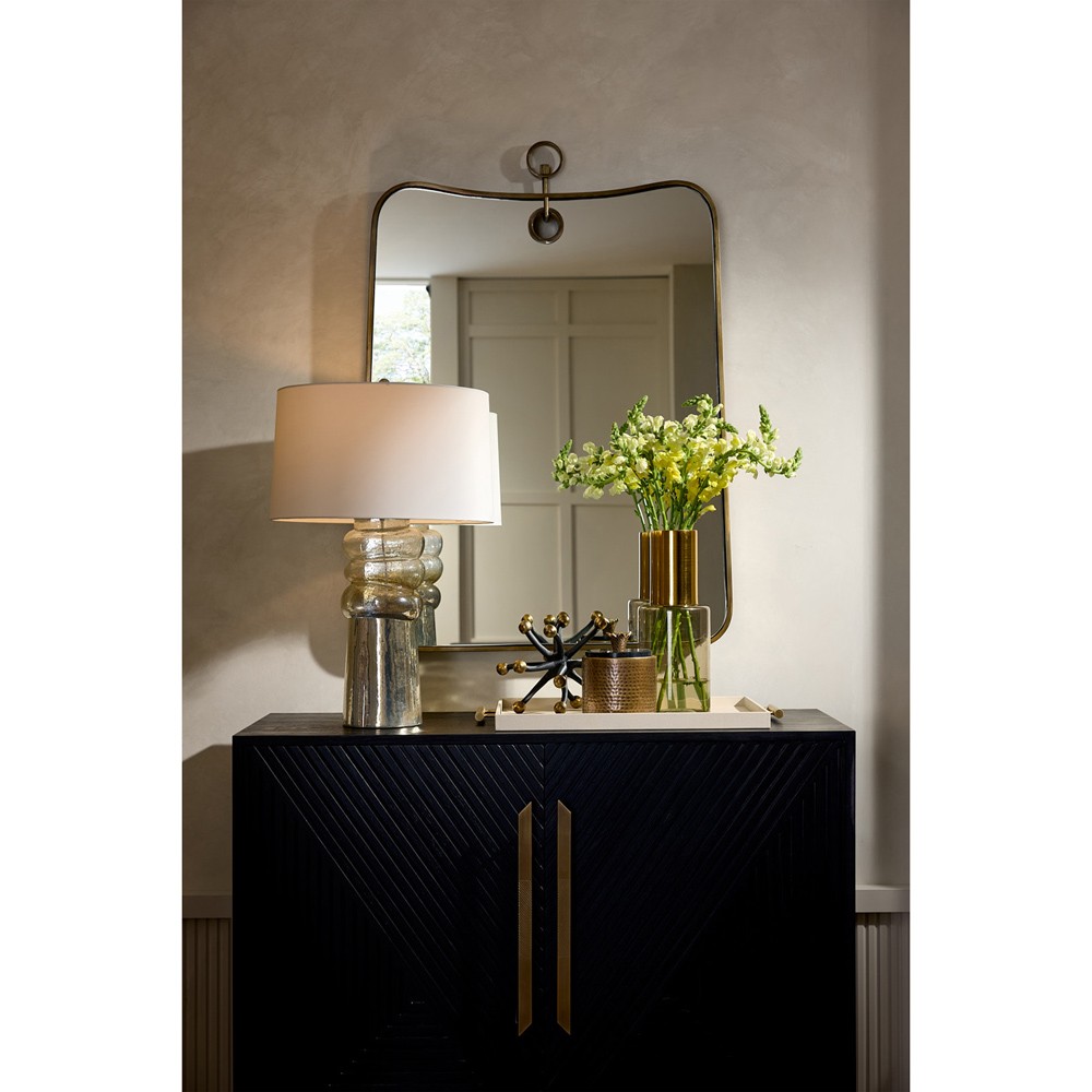 Lennox Modern Classic Antique Brass Suspended Wall Mirror|