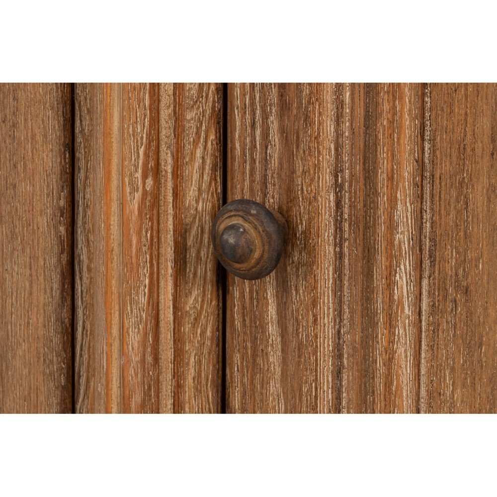 Callow French Country Distressed Natural Pine Wood Sideboard|