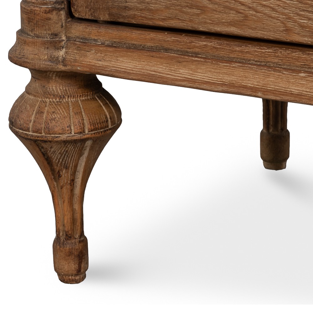 Callow French Country Distressed Natural Pine Wood Sideboard|