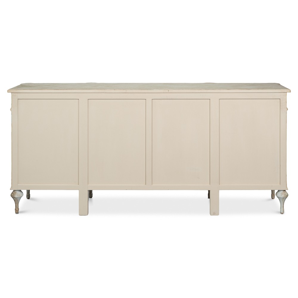 Callow French Country Distressed Sage Green Pine Wood Sideboard|