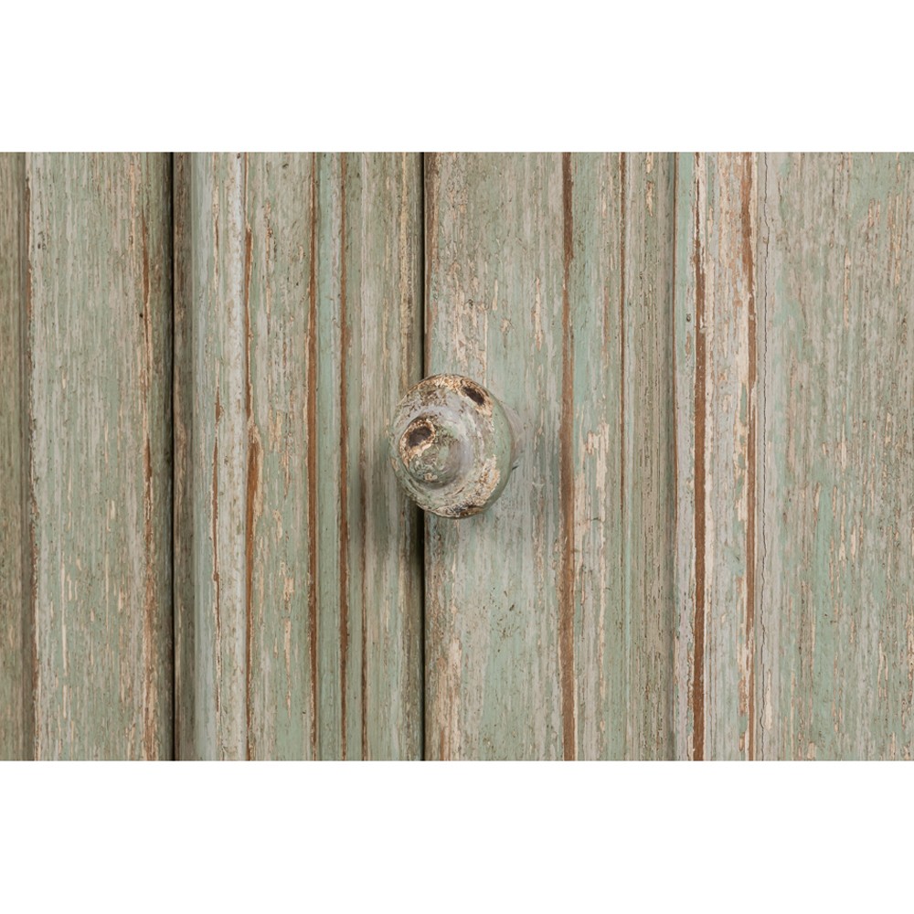 Callow French Country Distressed Sage Green Pine Wood Sideboard|