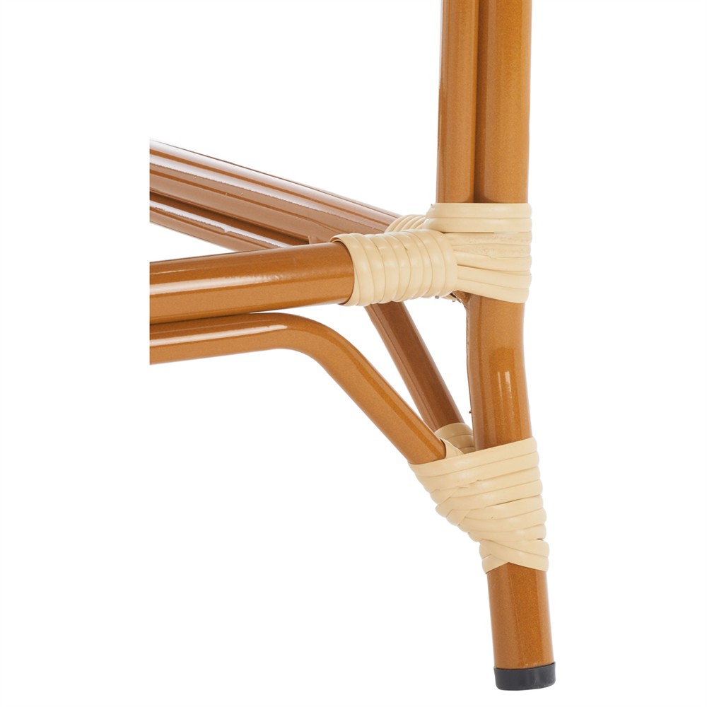 Hayden Coastal Beach Beige Woven Faux Wicker Outdoor Armless Counter Stool|