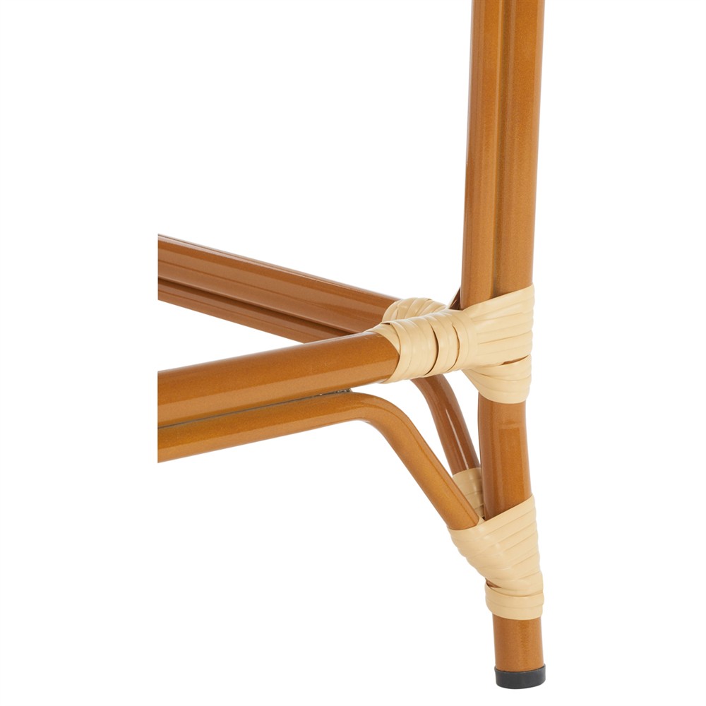 Hayden Coastal Beach Beige Woven Faux Wicker Outdoor Counter Stool|