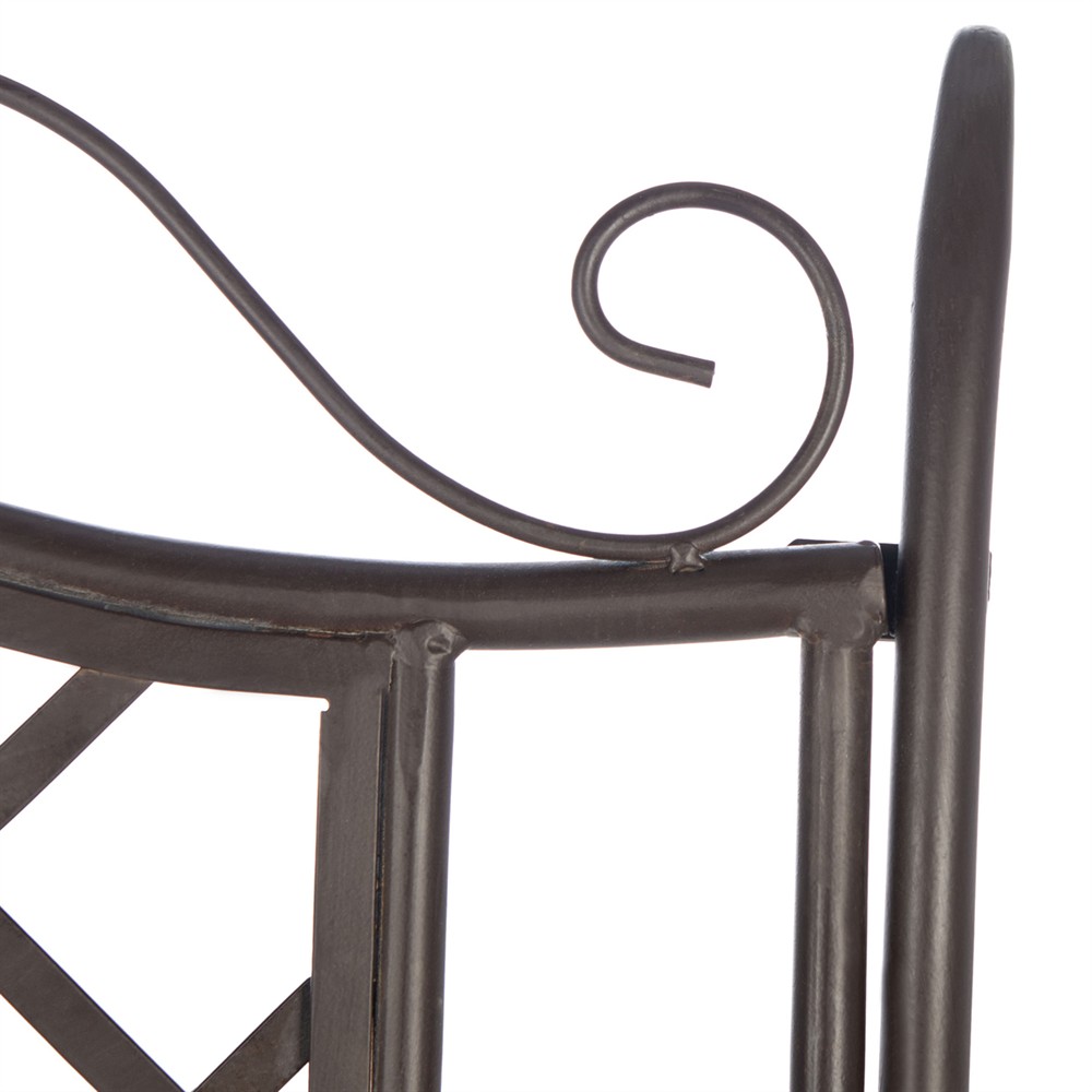 Anise French Country Rustic Brown Iron Outdoor Garden Bench|