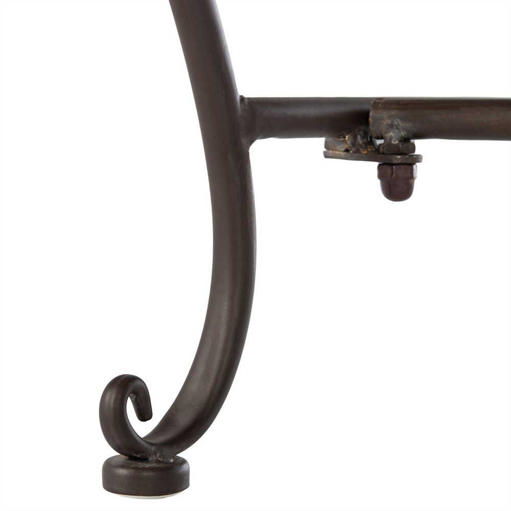 Anise French Country Rustic Brown Iron Outdoor Garden Bench|