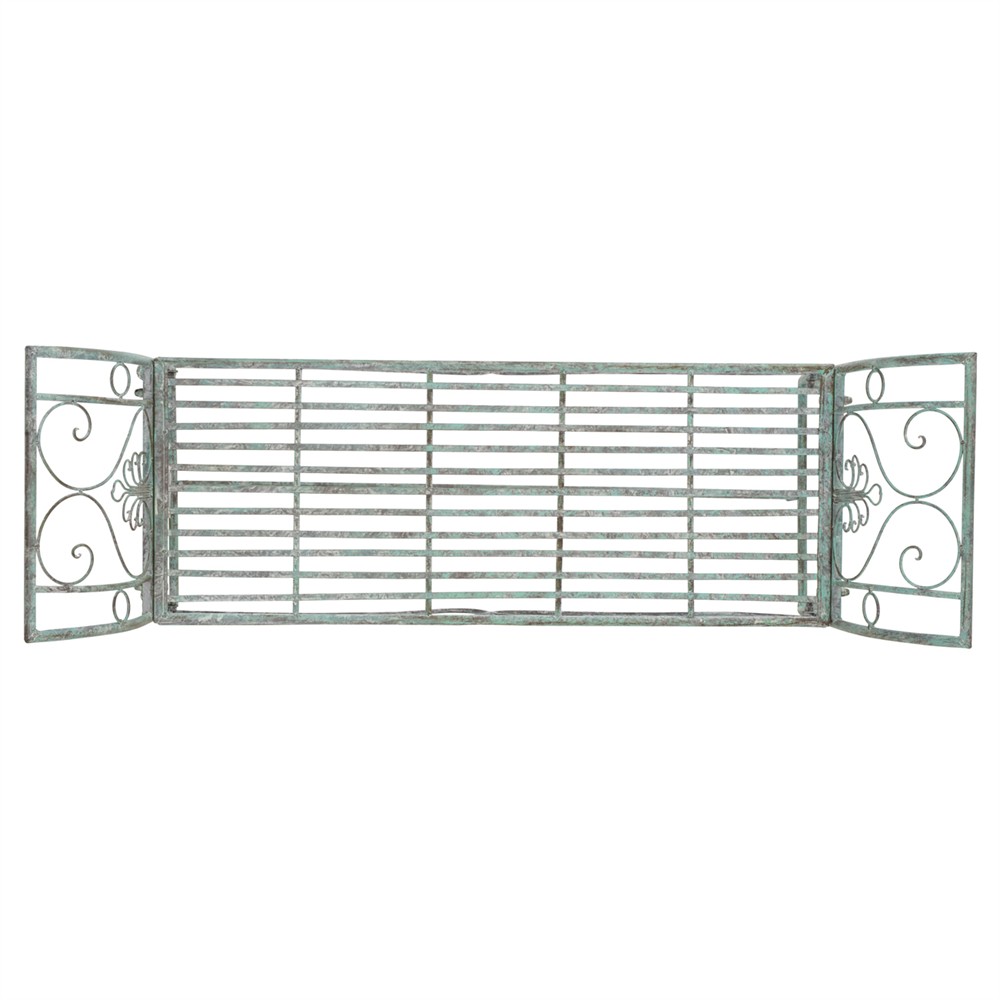 Arieth French Country Antique Green Iron Outdoor Garden Bench|