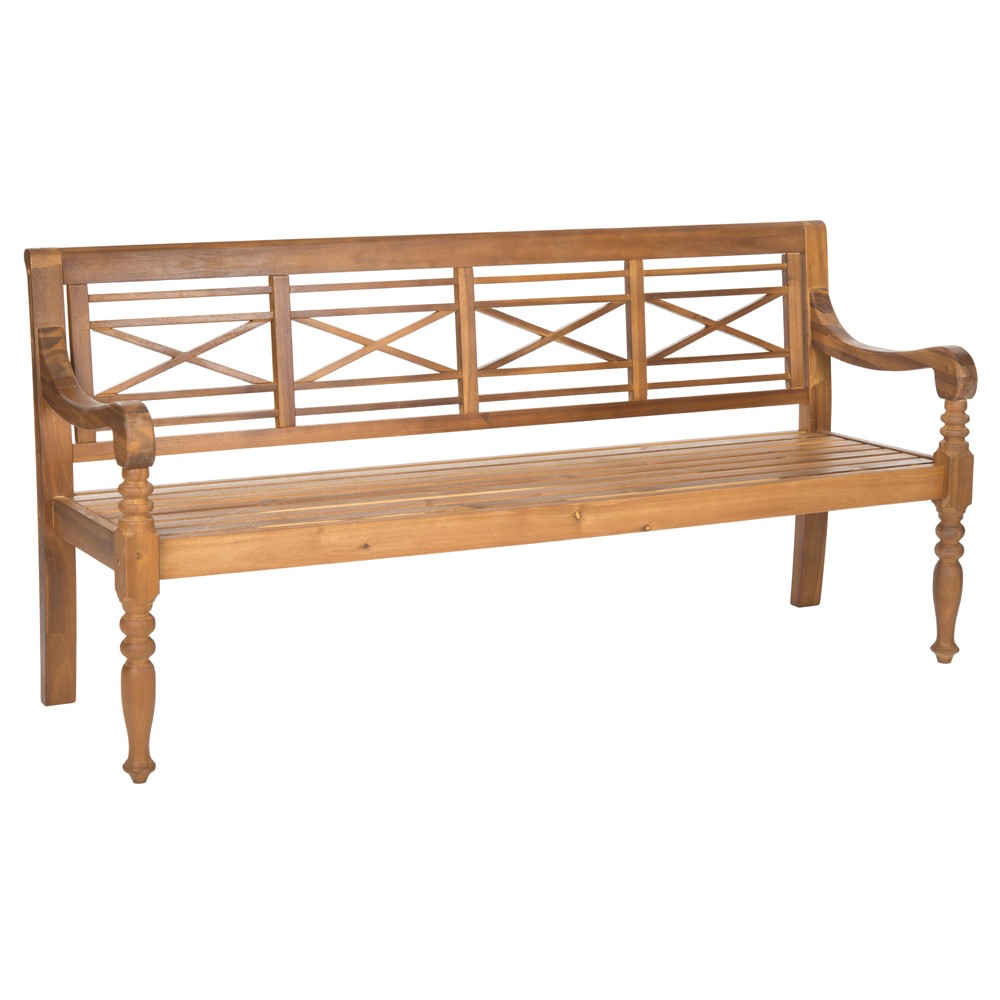 Nicole Updated Traditional Natural Acacia Wood Outdoor Garden Bench|