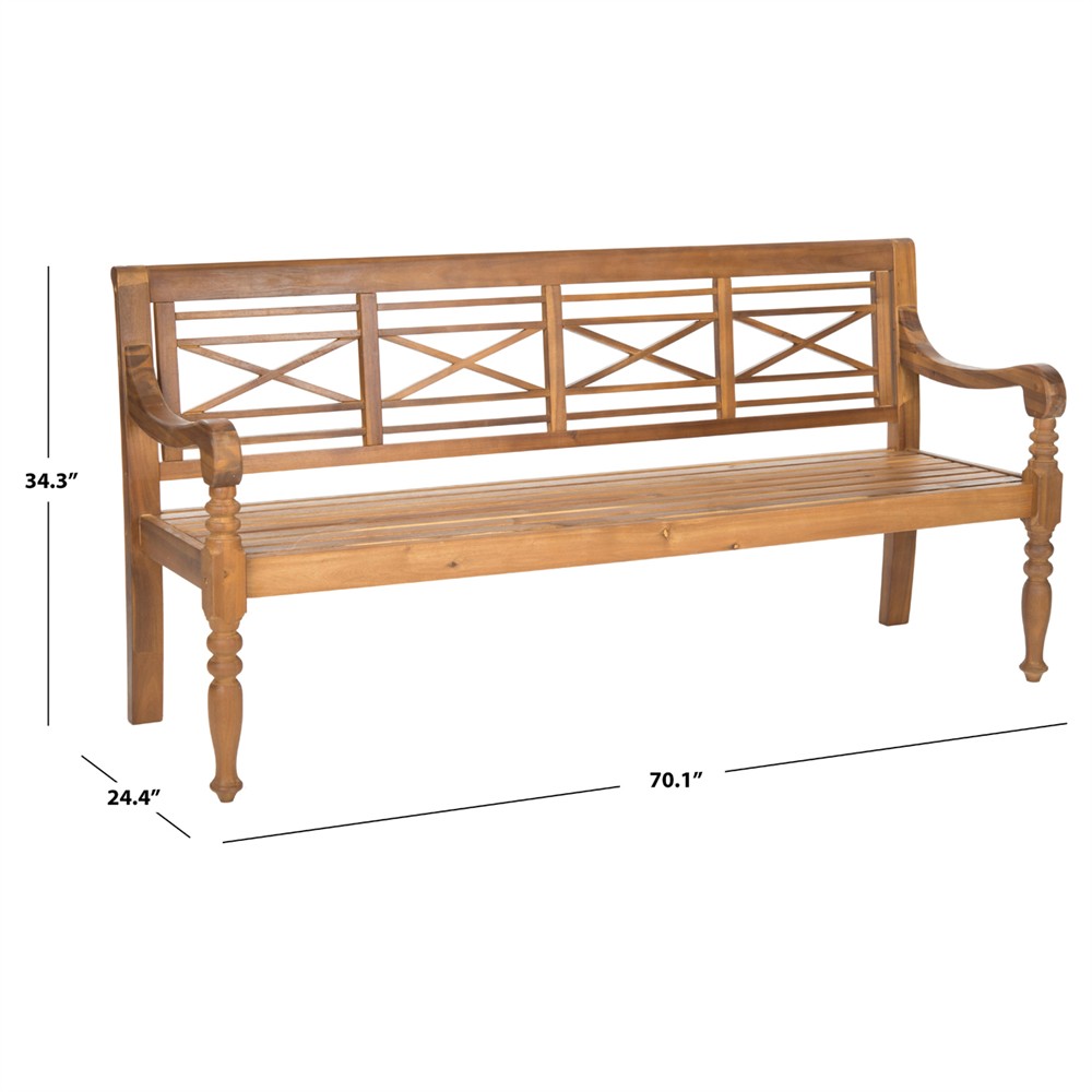 Nicole Updated Traditional Natural Acacia Wood Outdoor Garden Bench|
