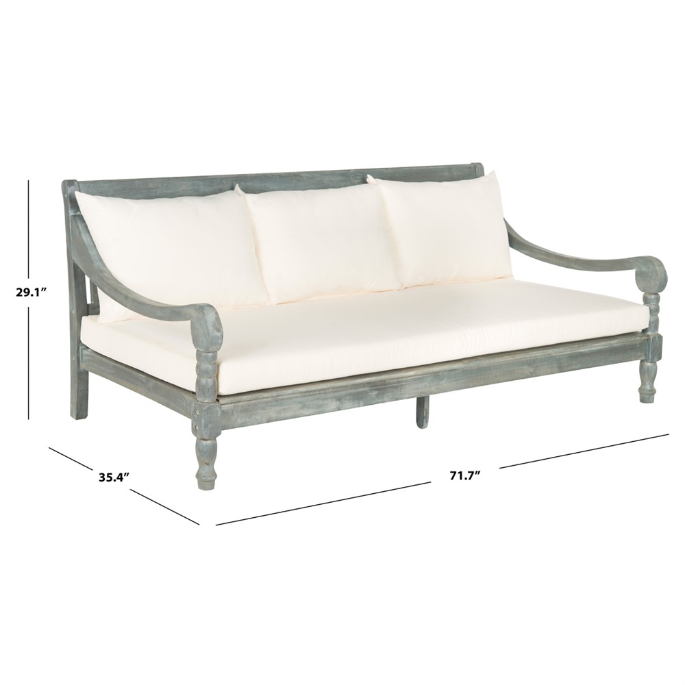 Clara French Country Ash Grey Acacia Outdoor Daybed|