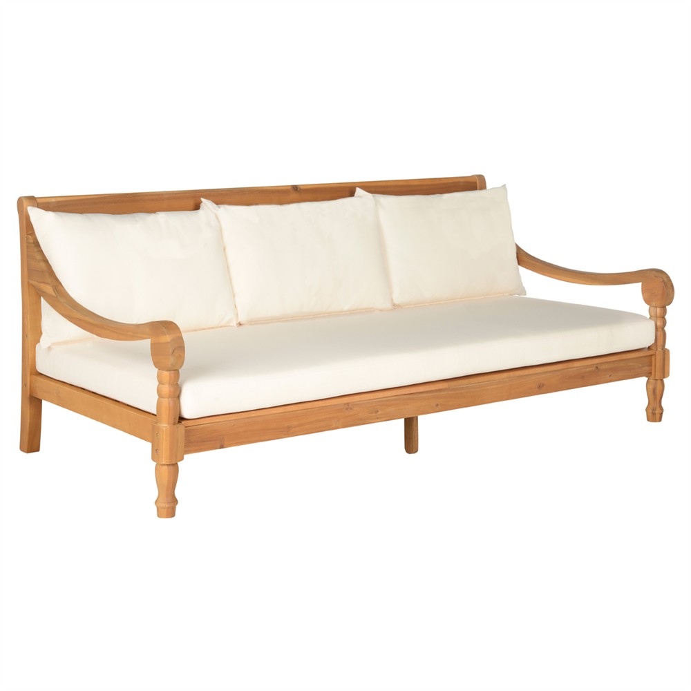 Clara French Country Natural Acacia Outdoor Daybed|