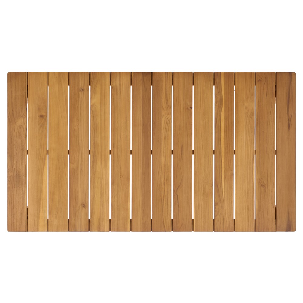 Camila Coastal Beach Natural Teak Rectangular Outdoor Coffee Table|