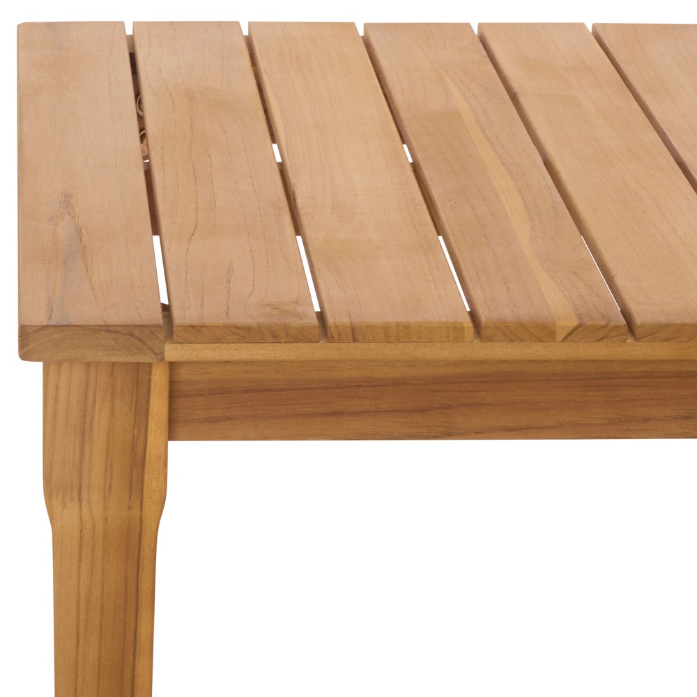 Camila Coastal Beach Natural Teak Rectangular Outdoor Coffee Table|