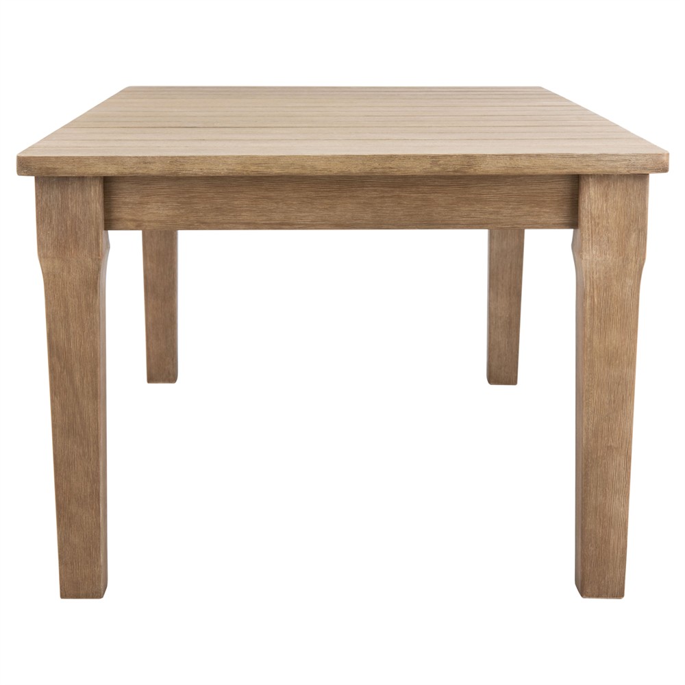 Camila Coastal Beach Natural Brown Wood Rectangular Outdoor Coffee Table|