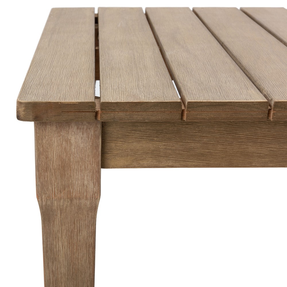 Camila Coastal Beach Natural Brown Wood Rectangular Outdoor Coffee Table|