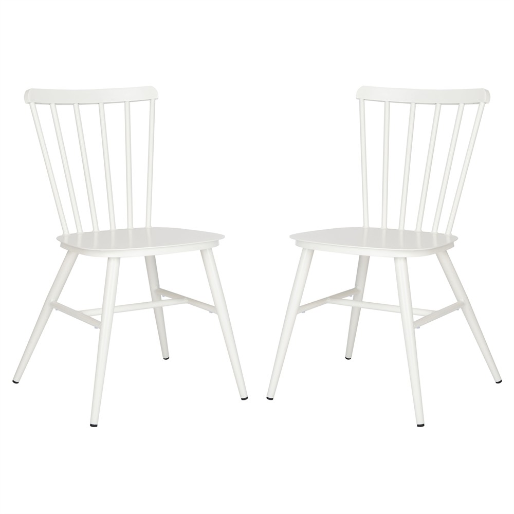Elaine Modern Classic White Aluminum Outdoor Dining Chair - Set of 2|
