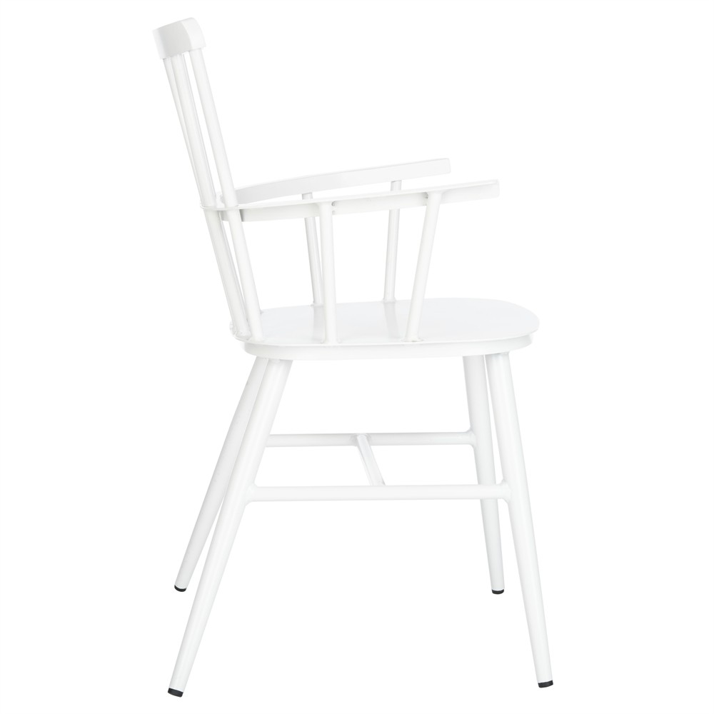 Elaine Modern Classic White Aluminum Outdoor Dining Arm Chair - Set of 2|
