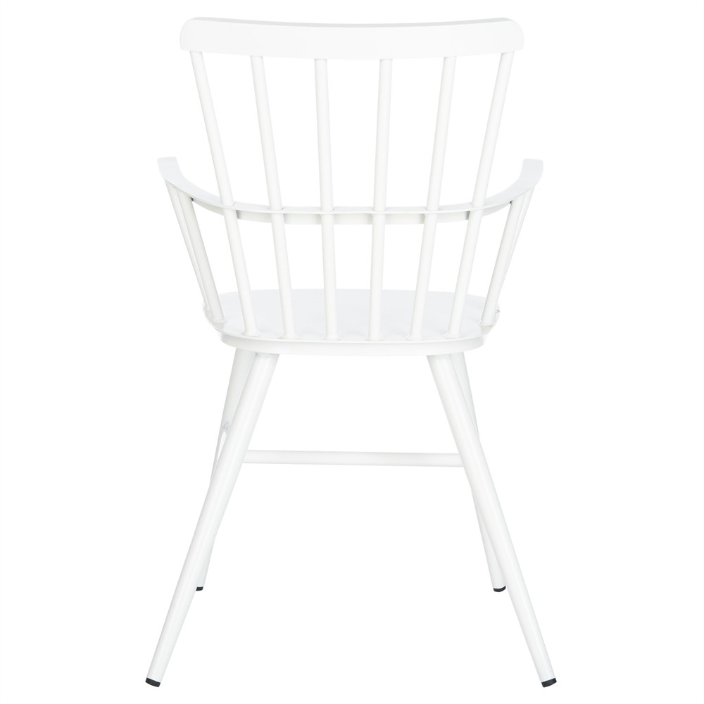 Elaine Modern Classic White Aluminum Outdoor Dining Arm Chair - Set of 2|